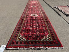 2×13 LONG NARROW ANTIQUE RUNNER RUG handmade handwoven fine wool red clean real