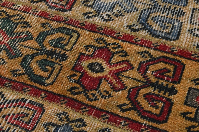 Vintage Turkish Runner Rug 2x10ft Wool Anatolian Handmade Hallway Oushak ORANGE gallery