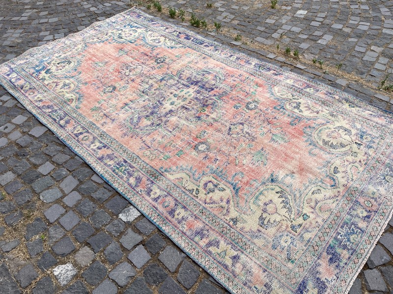 Turkish Vintage Rug, Handmade Wool Rug, Bohemian Large Rug, 5,9 x 11, ft gallery