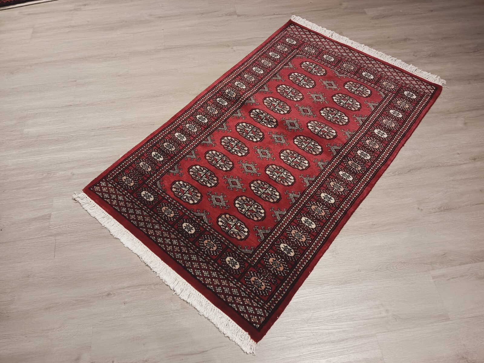 3x5 All-over-Pattern Deep Red Handmade-Turkish-Knotted Fine Soft Wool Rug 586316 gallery