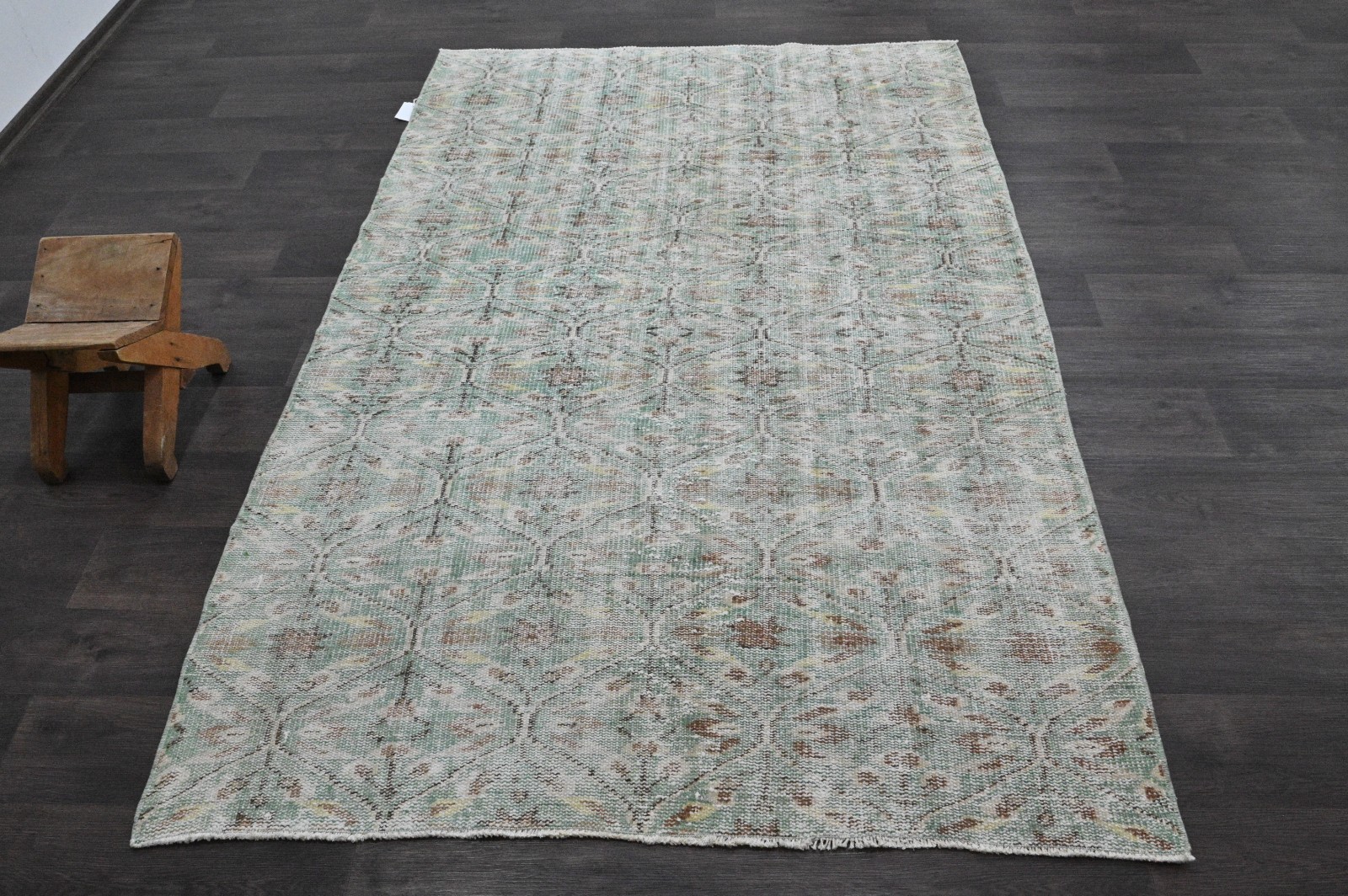 Oushak Turkish Vintage Rug 4x7 Kilim Rug Anatolian Handmade Boho Decor SAGE gallery