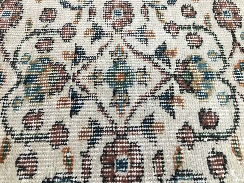 Antique Oriental Persian Ethnic Bohemian Area Rug Handmade 4.1x7.4ft, 125x226cm gallery