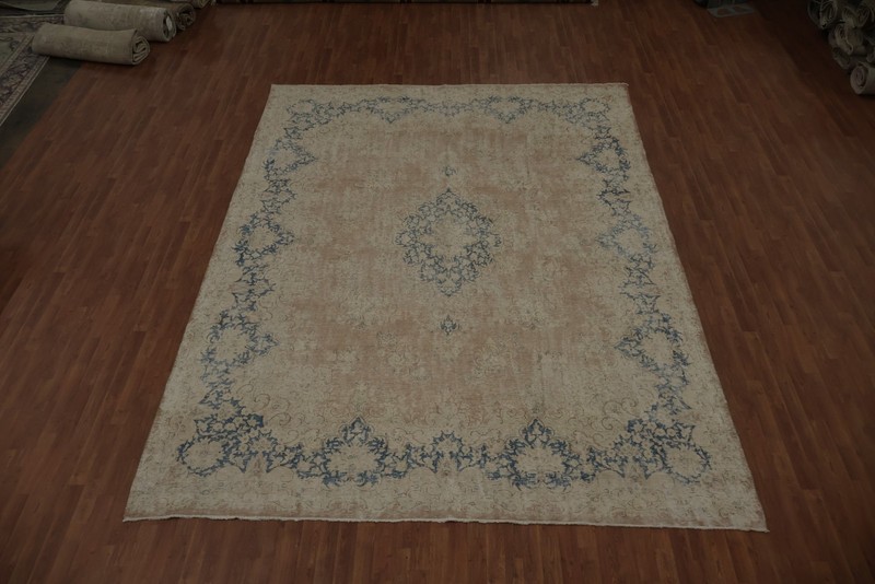 Muted Distressed Area Rug 10x13 Traditional Hand-knotted Wool Living Room Carpet gallery