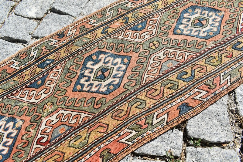 Fabulous Rare Antique Caucasian Collector Item Shahsavan Soumak Kilim Bag Face gallery