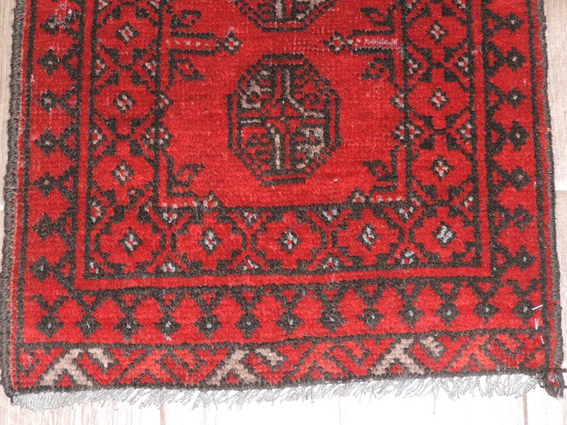 18" x 22" Handmade Afghan Bokharra Wool Rug gallery