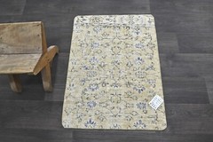 Oushak Turkish Doormat Rug 2×3 YELLOW Anatolian Handmade Vintage Small Kilim Rug