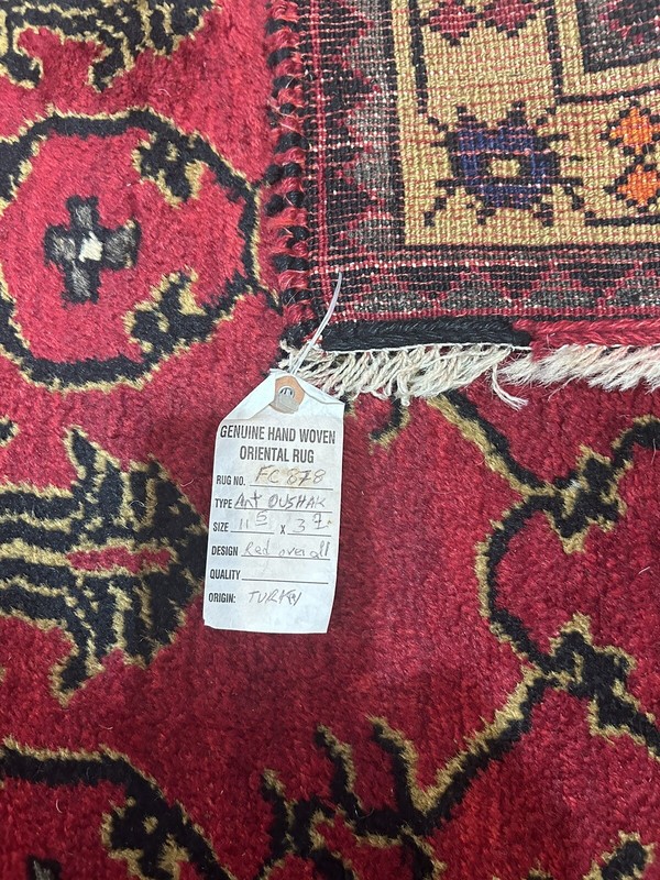 Vintage Turkish Oushak Runner Rug 3ft7by 11ft5 WoolHandmade Raspberry red gallery