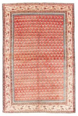 Vintage Hand-Knotted Carpet 4’4″ x 6’9″ Traditional Oriental Wool Area Rug