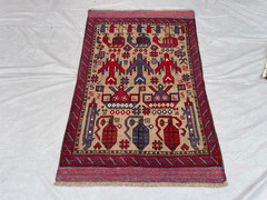 2’11×4’9 Ft Vintage Afghan War Rug Tank Helicopter Handwoven Kilim Rug