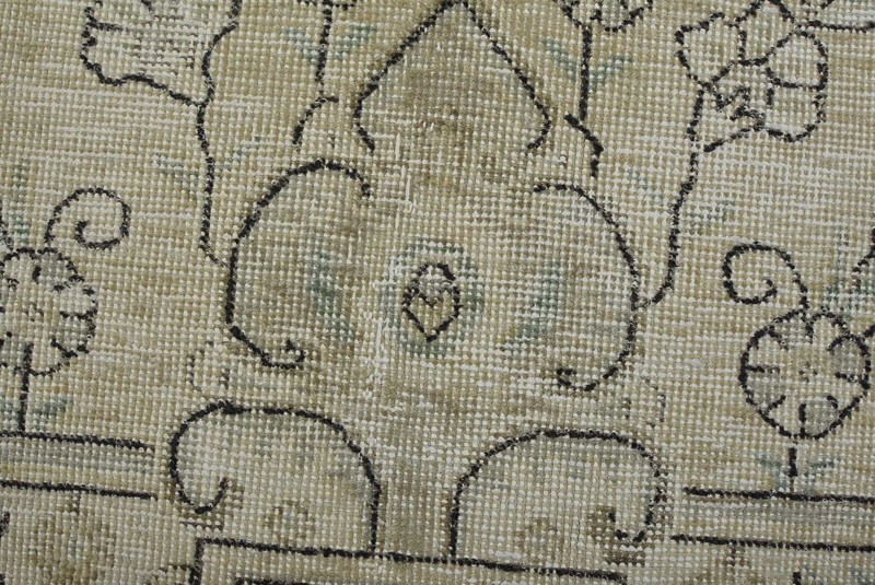 Tabrizi Rug 9'7'' x 13'1'' Beige Wool Vintage Distressed Hand-Knotted Carpet gallery