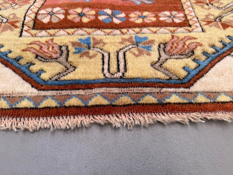 Vintage Turkish Runner 81x190 cm Milas Rug, Terracotta Red, Green, Beige 2575 gallery
