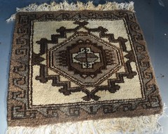 Hand Knotted Afghan Wool t Rug Maat 12″ x 12″