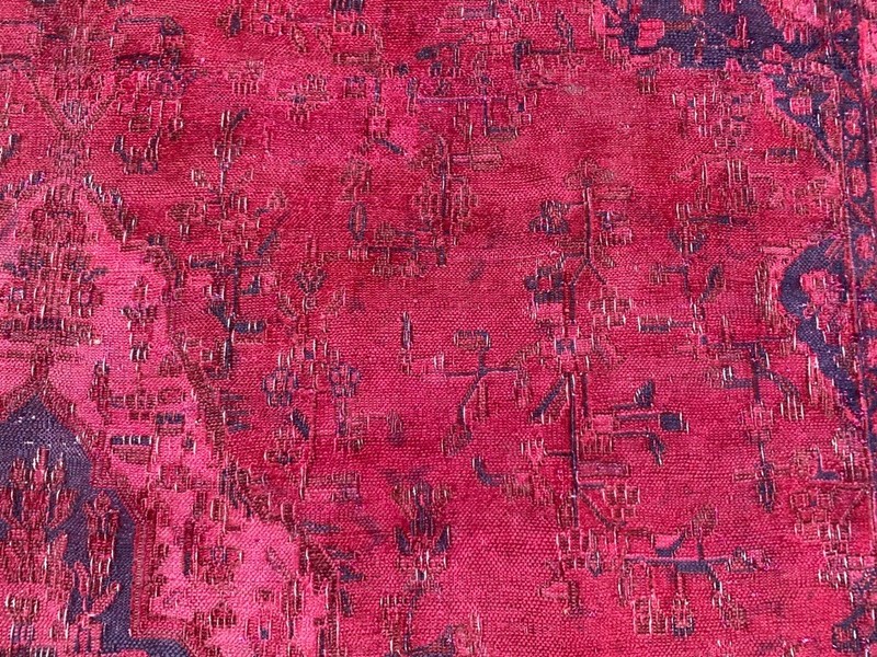 Vintage Afghan Rug, Zero Pile Overdyed Rug, Traditional Area Carpet (7x11 ft.) gallery