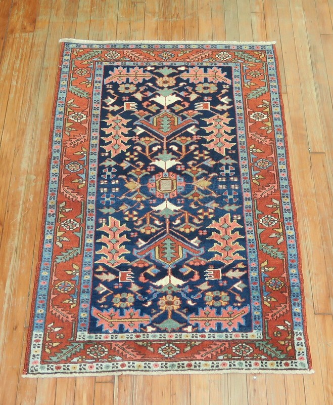 Antique Navy Karajeh Rug 3'x4'6'' gallery