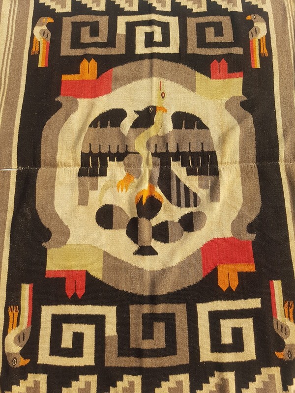 Vintage Traditional Handcrafted Mexican Saltillo Rug for Home Décor 205x149 cm gallery