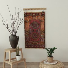 Vintage Turkish Small Rug Handmade Wool Door Mat Tribal Geometric 2×3 ft