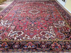 10.6 x 12.9 ANTIQUE FINE HERIZ VINTAGE SERAPI USHAK KAZAK CAUCASIAN