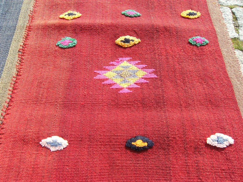 Turkish Rug 32'' x 63'' Vintage Anatolian Embroidered Cicim Rug Organic Wool Rug gallery