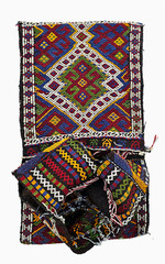 Nomad rug, Baho rug kilim, chuval rug, saddlebag rug, old bag, colorful item