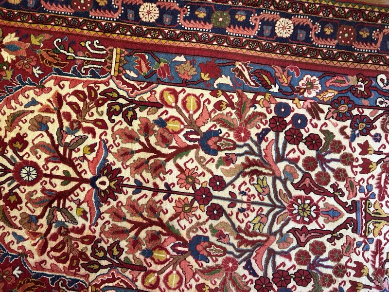 GORGEOUS TREE OF LIFE BIJAR HANDMADE RUG 3’5x4’9 EXCEPTIONAL QUALITY AND COLORS gallery