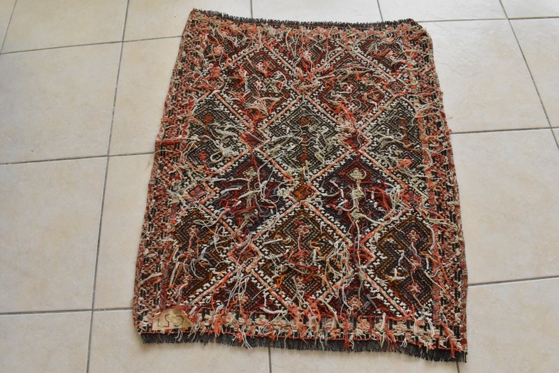 Small Kilim 2.6 x 3.3 ft Handknotted Entryway Hallway Door Mat Runner C51 gallery