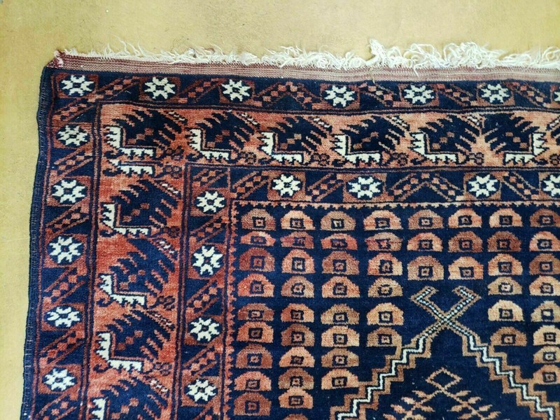 3' 4" X 5' 6" Vintage Handmade Pakistan Balouchi Balouch Tribal Wool Rug Nice gallery