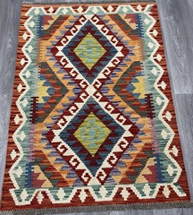 Vintage Kilim Traditional Hand Made Oriental Wool Kilim 3ft11inx2ft7i 122cmx87cm