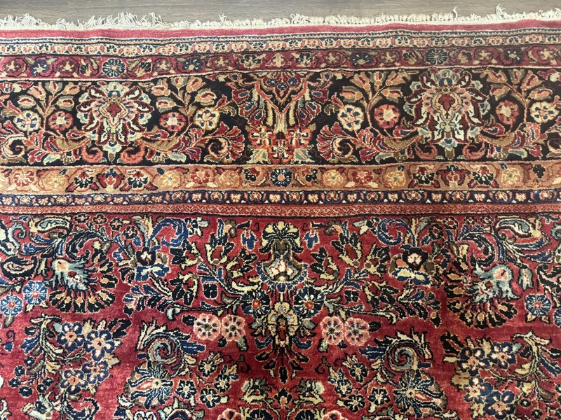 Per'sian Sarouk Rug 10x18 Palace Size Antique Wool Carpet Red Floral Traditional gallery