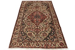 Bakhtiari Rug 6’10” x 9’10” Ivory Wool Semi-Antique Hand-Knotted Carpet