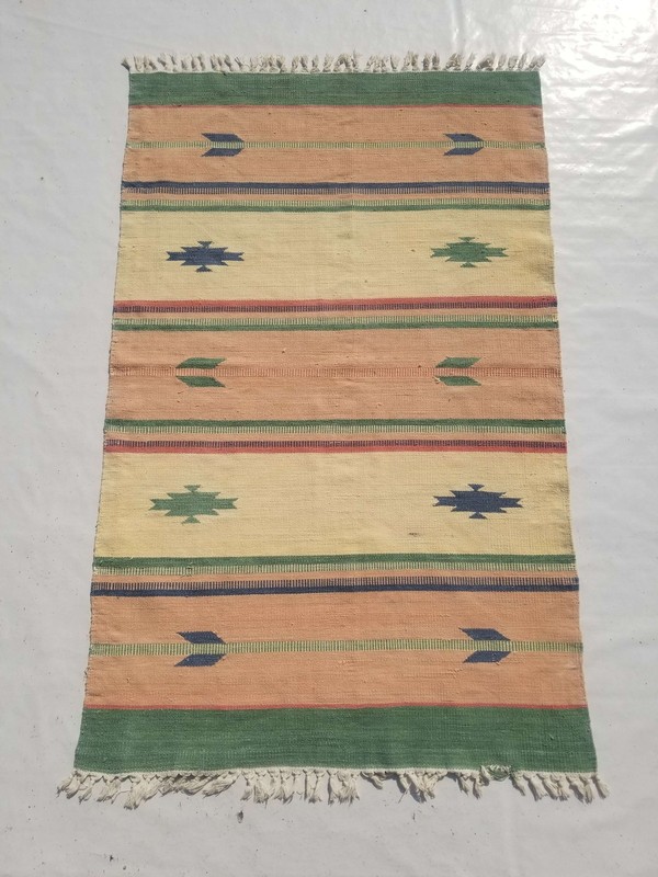 Distressed Vintage Handmade Traditional Multicolor Kilim Rug Carpet 182x113cm gallery