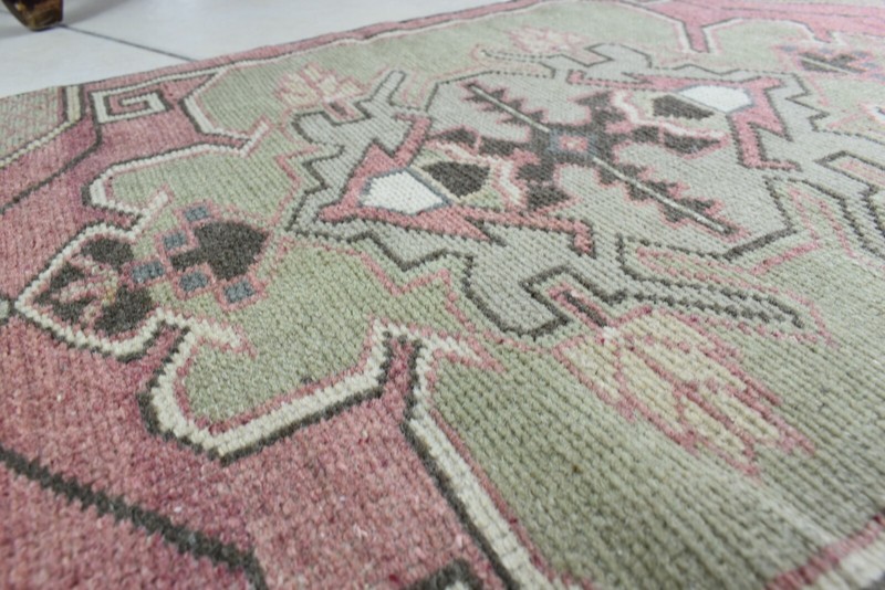 Anatolian Runner 3.1x1.7 ft Vintage Turkish Runner Oushak Runner Rug Y46 gallery
