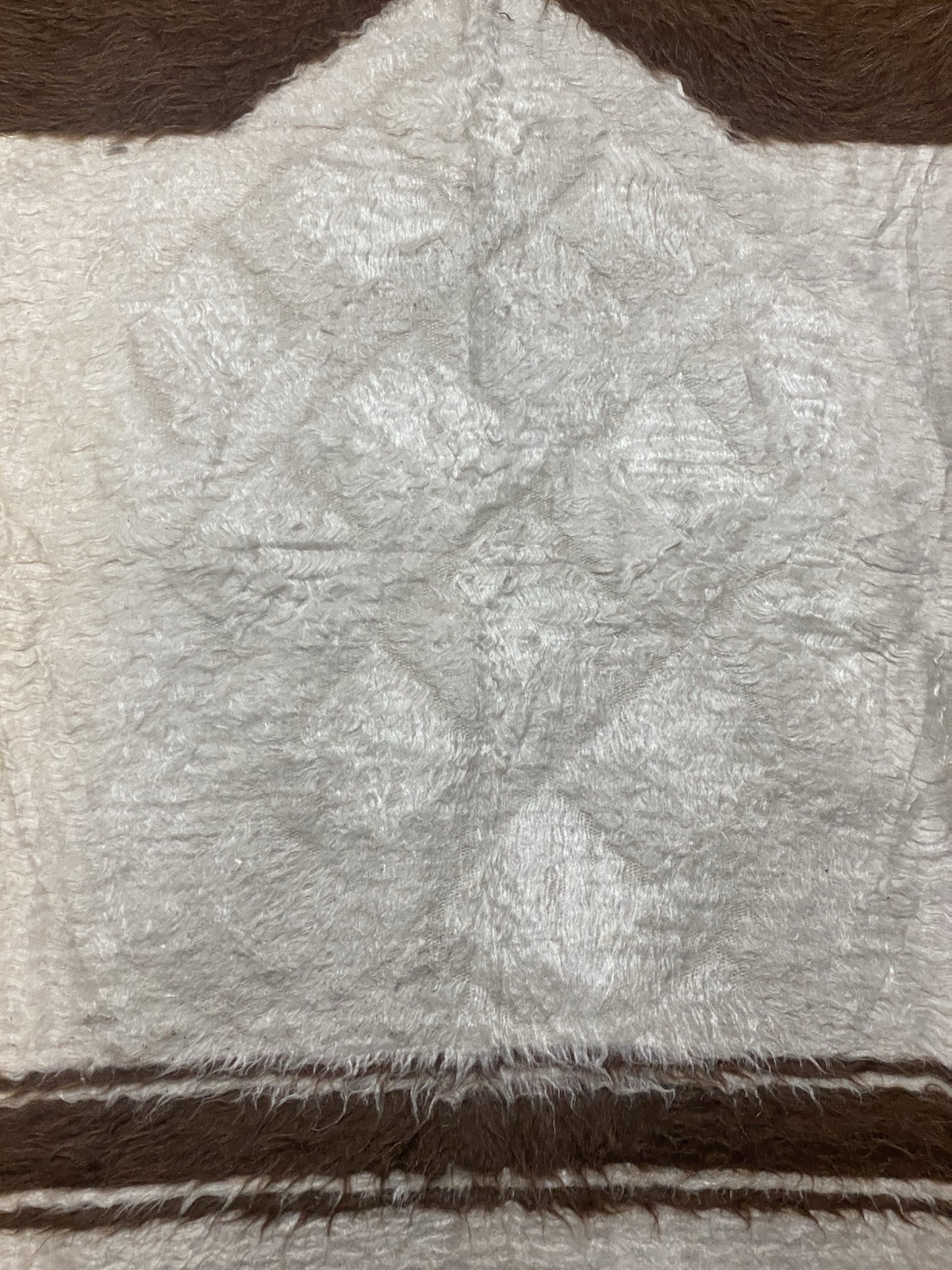 Vintage Turkish Angora Wool Blanket Kilim Rug Siirt 131x77cm gallery