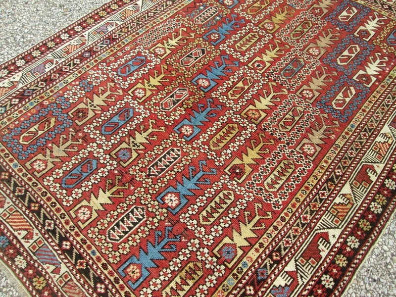 ANTIQUE MARASALI SHIRVAN CAUCASIAN DATED RUG FROM HYDE PARK ESTATE COLLECTIBLE gallery
