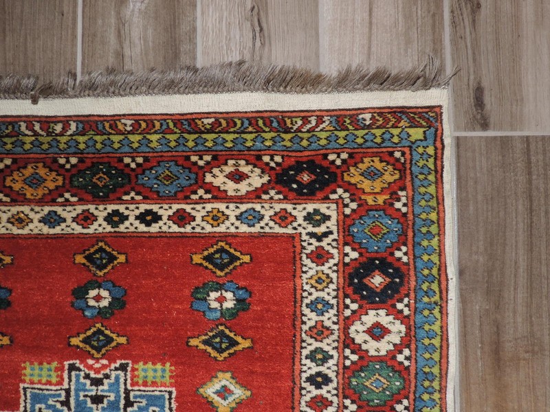 3x10ft. Vintage Caucasian Leski Star Wool Runner gallery