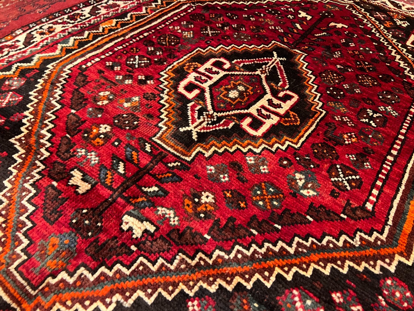 COLLECTRS' ITEM Antique Tribal Natural Vegetable Dye Caucasian Kazak Square Rug gallery