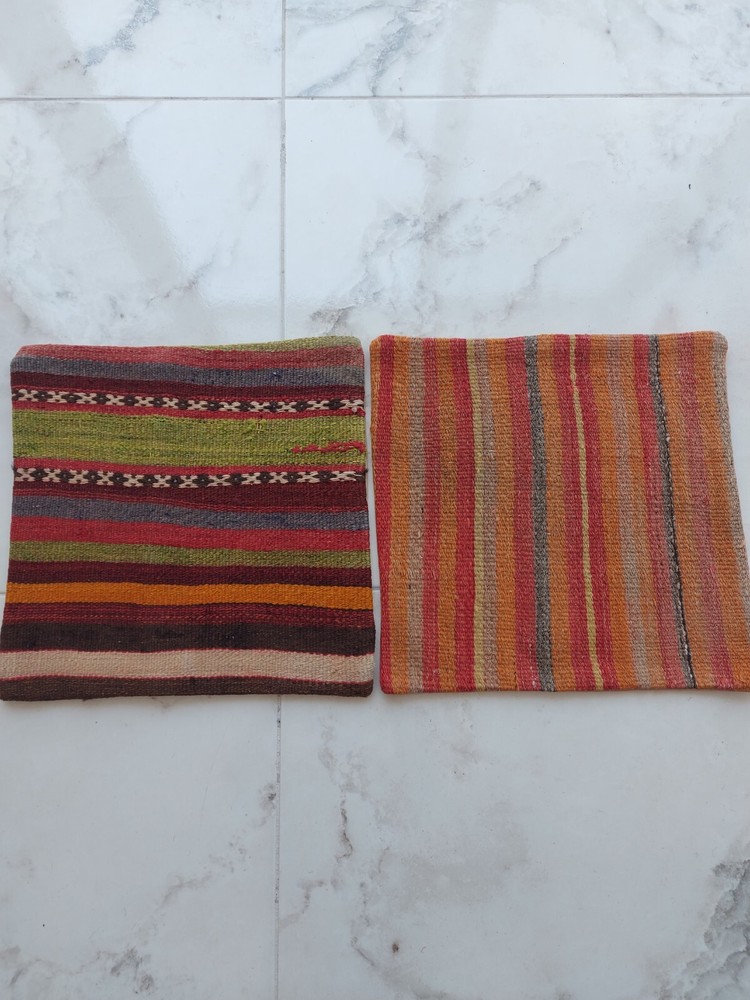 2 Pieces Vintage Decor Pillow Rug Handmade Zippered Quality Rug Healty Carpet