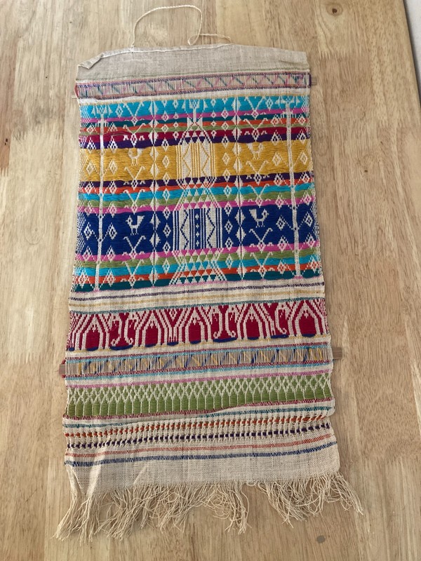 Vintage Handwoven Tribal Kilim Tapestry Wall Hanging Geometric Birds 22" x 11" gallery