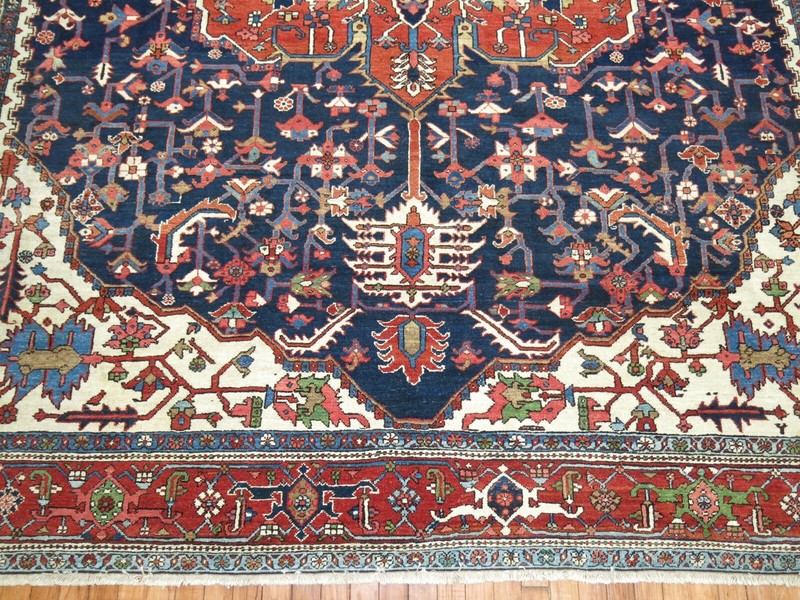 Antique Navy Karajeh Rug 9'x11'3'' gallery