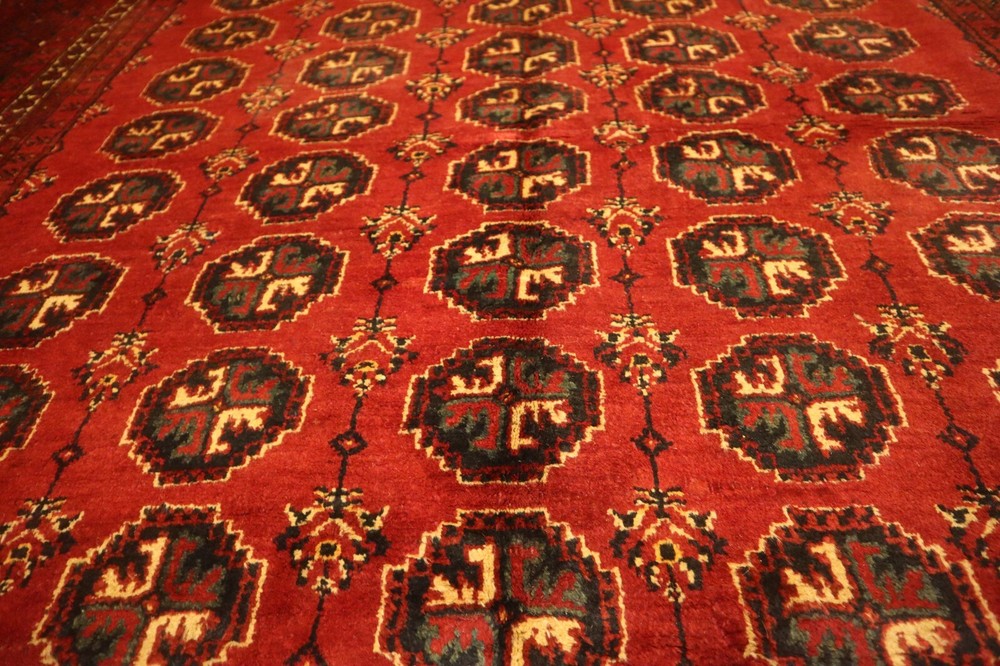 7 X 9 FT COLLECTORS' PIECE Vintage Stunning Geometric Morey Buhara Turkoman Rug
