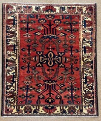 Vintage Bakhtiari Tribal Oriental Area Rug 4×6 Hand Knotted Wool Red Geometric