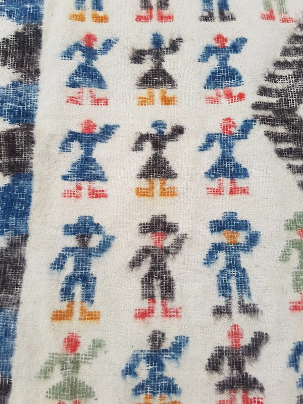 Vintage Traditional Handmade Guatemalan Wool Multicolor Kilim 150x192cm gallery