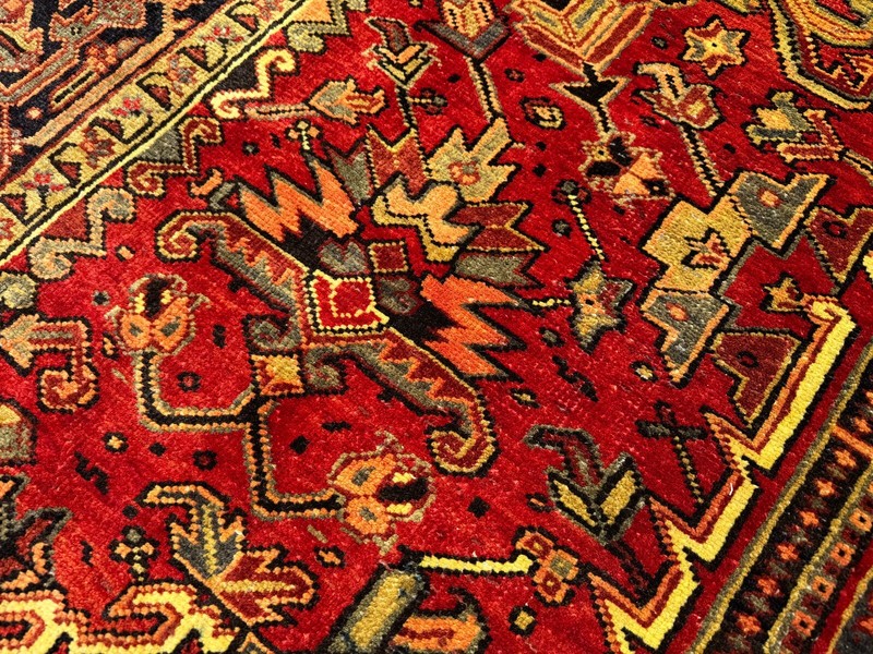 10x14 VINTAGE HERIZ RUG handmade wool oriental handwoven ANTIQUE geometric clean gallery