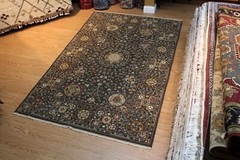 _HAND-WOVEN_RUG_8’6″ X 5’6″ Sumak KIlim Southwestern Design Very Durable Black