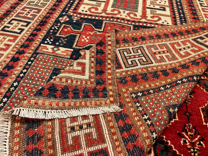 COLLECTORS' ITEM Vintage Stunning Fine Quality Natural Dye Kazak Caucasus Carpet gallery