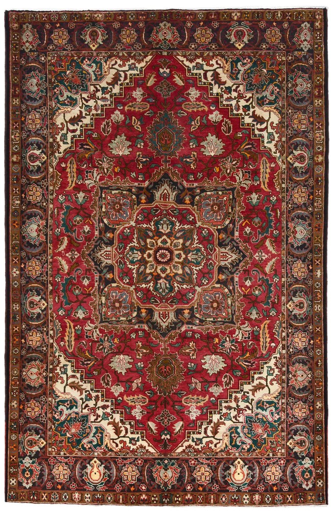 4X7 ft Handmade Red Wool Rug Vintage Style Tribal Oriental Home Decor Carpet