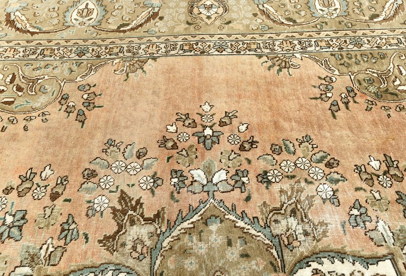 10X12 ft Handmade Semi-Antique Oriental Rug Distressed Medallion Design Carpet gallery
