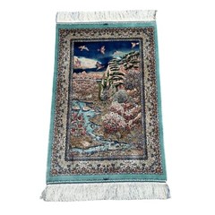 New Luxurious Pictorial Silk Rug Beautiful Scenery Home Décor Carpet 2×3 ft