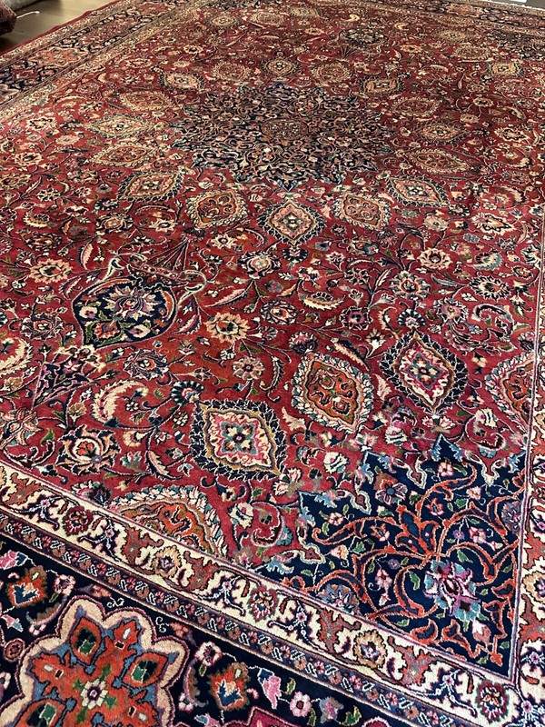 Stunning Fine Vintage Handmade Palace Size Oriental Rug, Medallion Design, 11x16 gallery