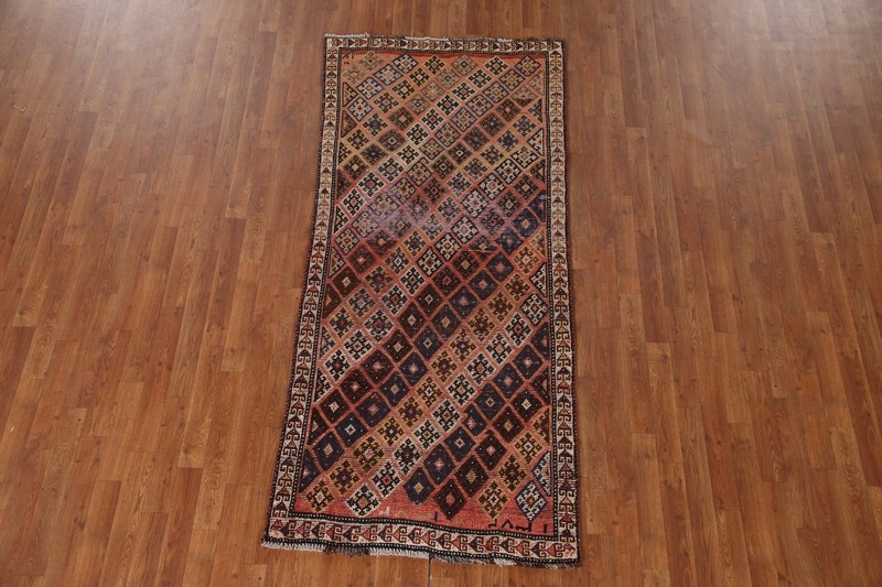 Geometric Traditional Tribal Antique Rug Runner 3'x7' Wool hand-knotted Carpet gallery