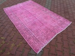 7.7×4.9 Pink Vintage Rugs For Bedroom, Large Turkish Dining Room Carpet 1651